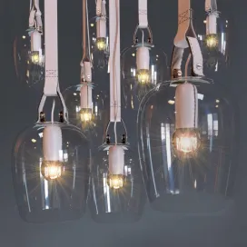 Fendi leather discarded pendant lights